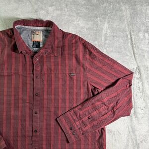 5.11 Tactical Plaid Long Sleeve Snap Button Up Shirt Men Large Red Black Outdoor
